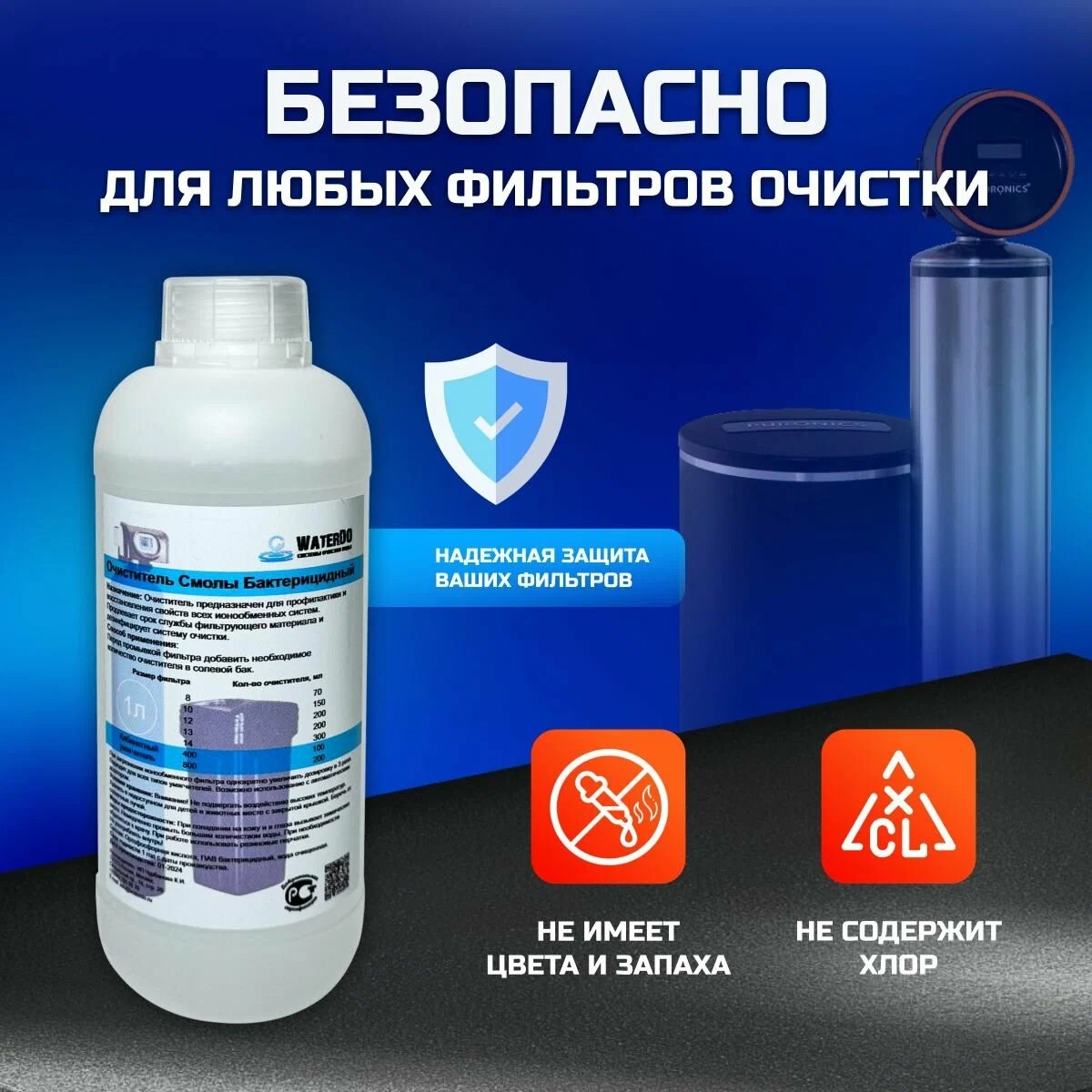 Очиститель смолы бактерицидный WATERDO 1 л