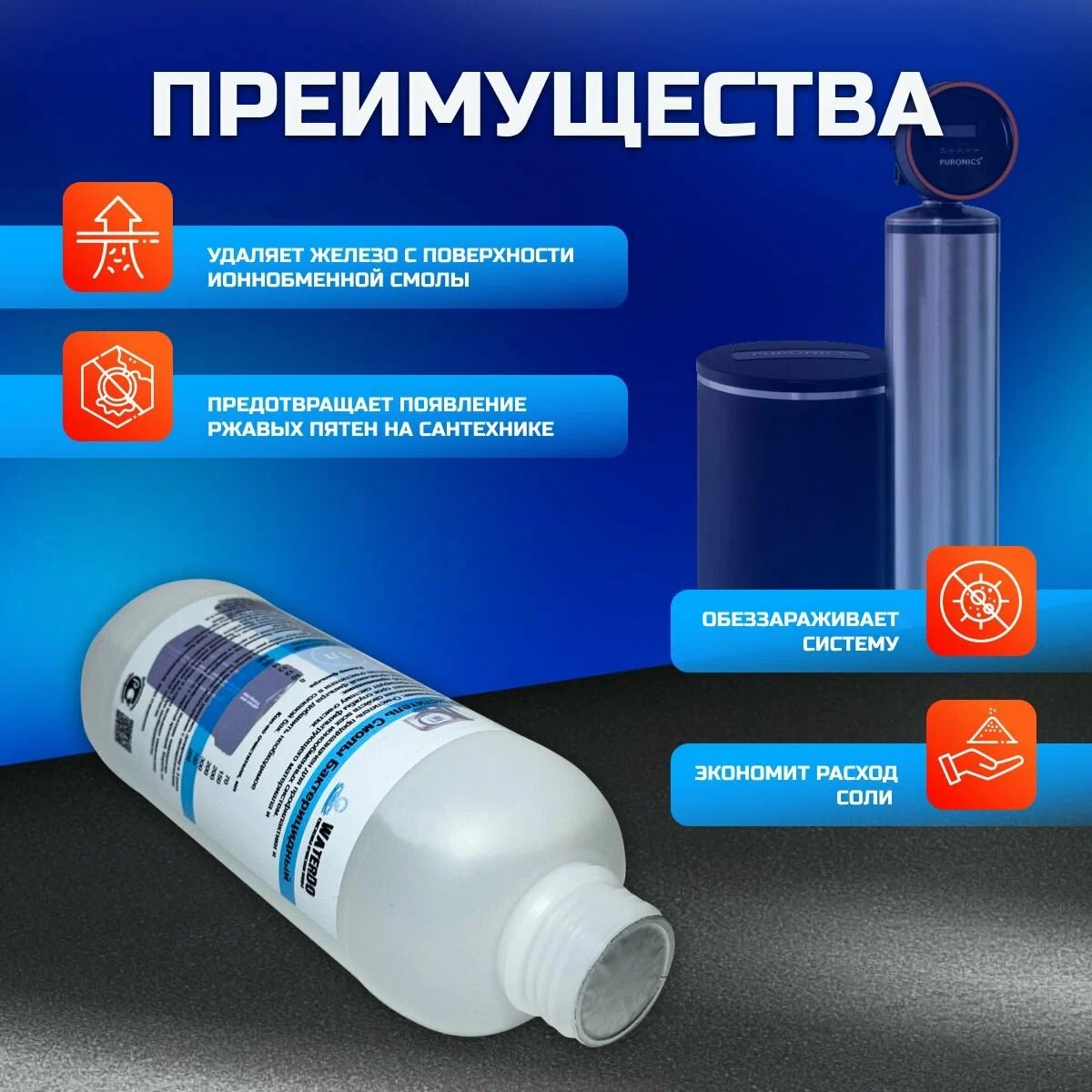 Очиститель смолы бактерицидный WATERDO 1 л